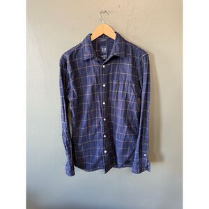 Gap Mens Blue Long Sleeve Button Up Flannel Shirt Size Medium